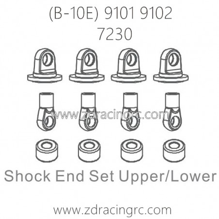 ZD RACING B-10E 9101 9102 Parts 7230 Shock End Set Upper Lower