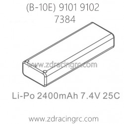 ZD RACING B-10E 9101 9102 Parts 7384 Lipo 2400mAh 7.4V 25C