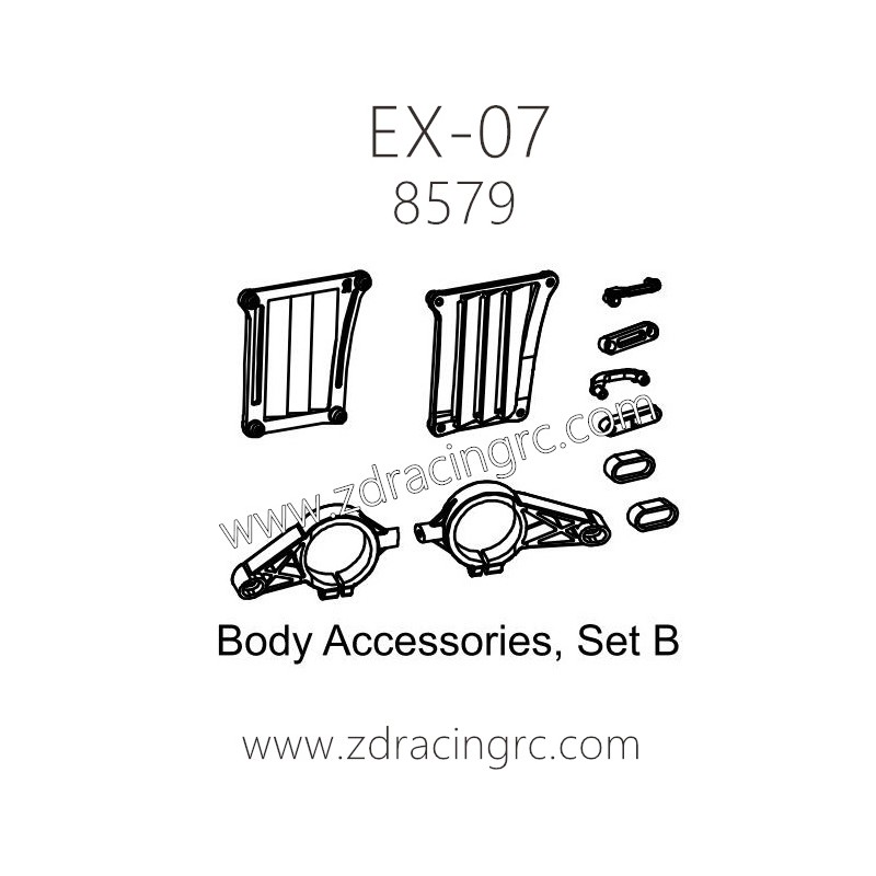 ZD RACING EX07 RC Car Parts 8579 Body Accessories Set B