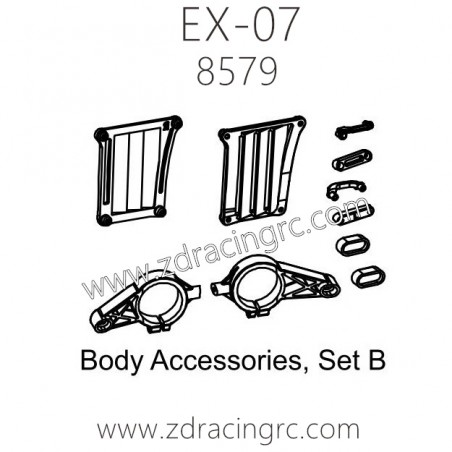 ZD RACING EX07 RC Car Parts 8579 Body Accessories Set B
