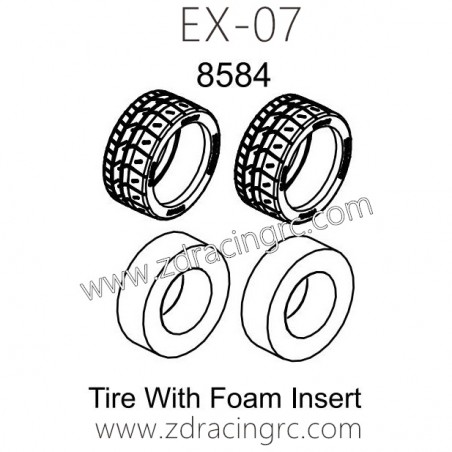 ZD RACING EX07 RC Car Parts 8584 Tire With Foam Insert