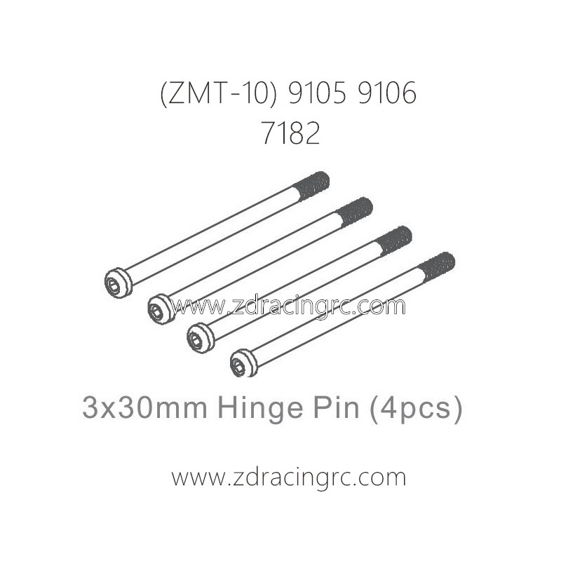 ZD RACING ZMT-10 9105 9106 Parts 7182-3x30mm Hinge Pin