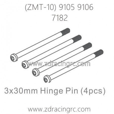 ZD RACING ZMT-10 9105 9106 Parts 7182-3x30mm Hinge Pin
