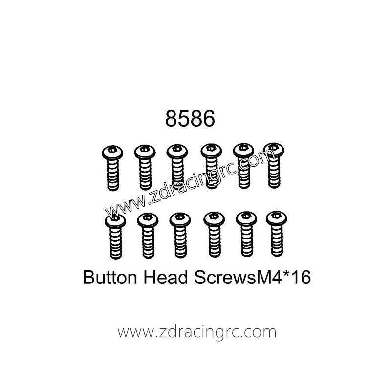 8586 Button Head Screws M4X16 Parts for ZD RACING EX07 RC Car