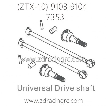 ZD RACING ZTX-10 9103 9104 Parts 7353 Universal Drive Shaft