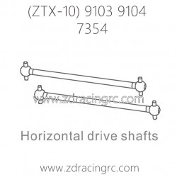 ZD RACING ZTX-10 9103 9104 Parts 7354 Horizontal Drive Shafts