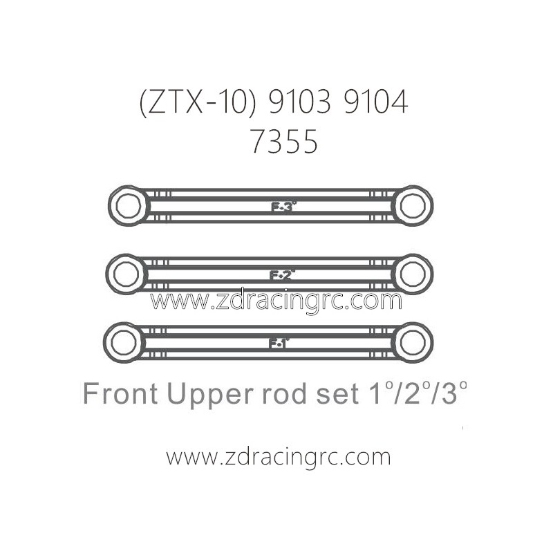 ZD RACING ZTX-10 9103 9104 Parts 7355 Front Upper Rod set