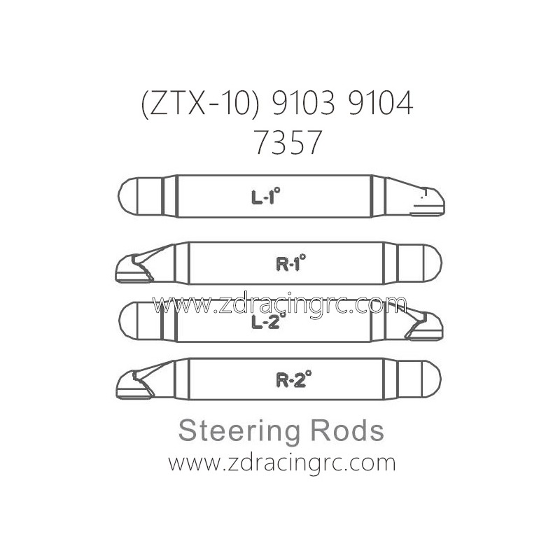 ZD RACING ZTX-10 9103 9104 Parts 7357 Steering Rods
