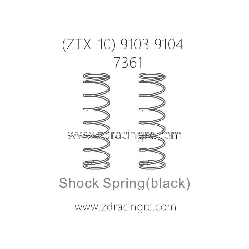 ZD RACING ZTX-10 9103 9104 Parts 7361 Shock Spring Black