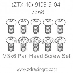 ZD RACING ZTX-10 9103 9104 Parts 7368 M3X6 Pan Head Screw Set