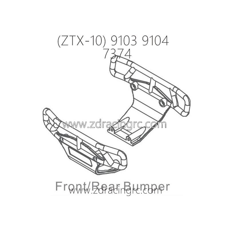 ZD RACING ZTX-10 9103 9104 Parts 7374 Front Rear Bumper