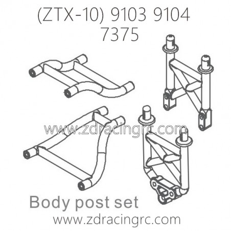 ZD RACING ZTX-10 9103 9104 Parts 7375 Body Post Set ZD RACING ZTX-10 9103 9104 Parts 7375 Body Post Set