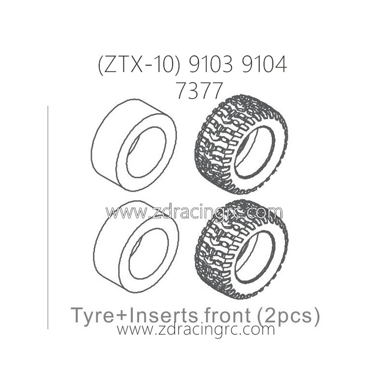 ZD RACING ZTX-10 9103 9104 Parts 7377 Tire inserts Front