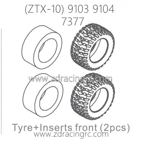 ZD RACING ZTX-10 9103 9104 Parts 7377 Tire inserts Front
