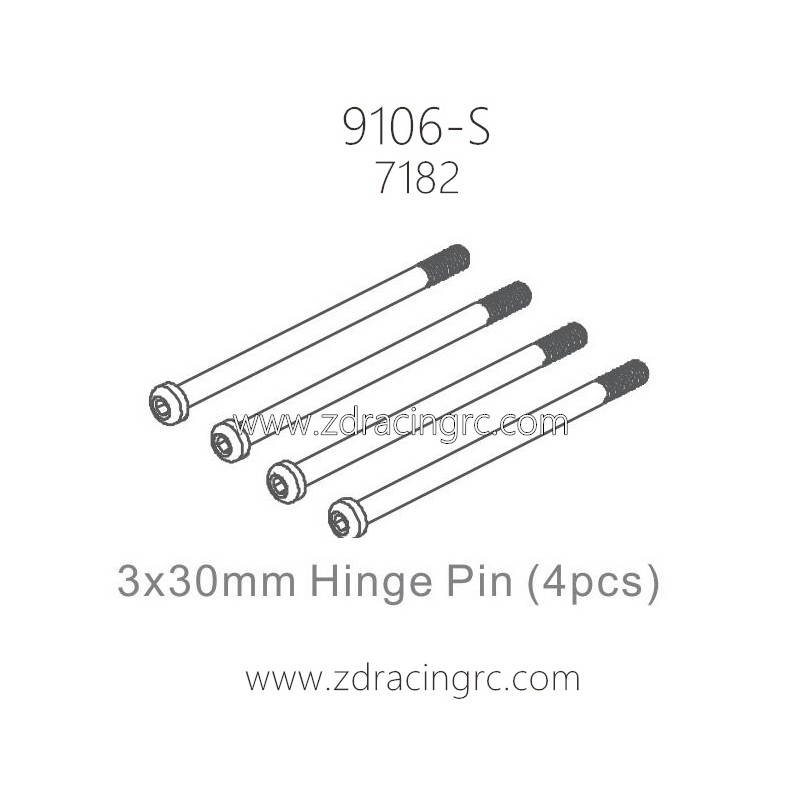 ZD RACING Thunder 9106-S Parts 7182 3x30mm Hinge Pin