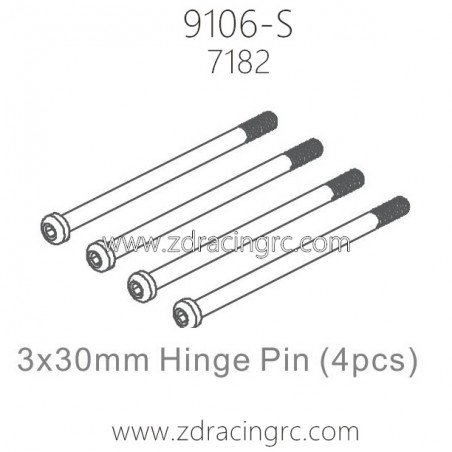ZD RACING Thunder 9106-S Parts 7182 3x30mm Hinge Pin
