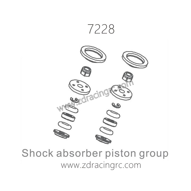 ZD RACING 1/10 RC Car Parts 7228 Shock Absorber Piston Group
