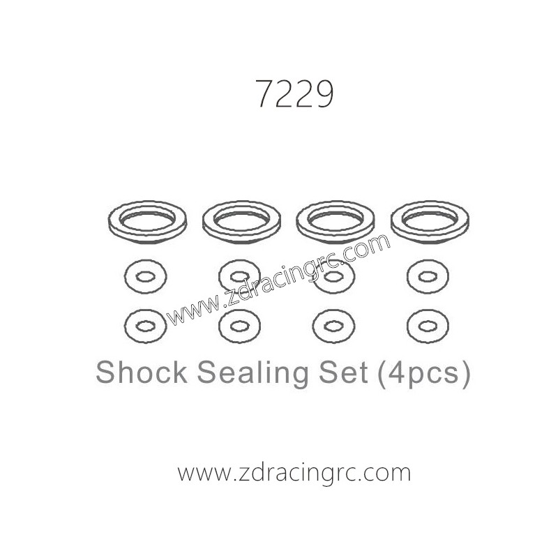 ZD RACING 1/10 RC Car Parts 7229 Shock Sealing Set