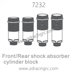 ZD RACING 1/10 RC Car Parts 7232 Front Rear Shock Absorber Cylinder Block