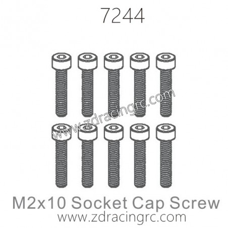 ZD RACING 1/10 RC Car Parts 7244 M2X10 Socket Cap Screw