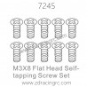 ZD RACING 1/10 RC Car Parts 7245 M3X8 Flat Head Self-tapping Screw Set