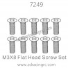 ZD RACING 1/10 Parts 7249 M3X8 Flat Head Screw Set