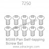 ZD RACING 1/10 Parts 7250 M3X6 Pan Self-tapping Screw Set