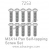 ZD RACING 1/10 Parts 7253 M3X14 Pan Self-tapping Screw Set