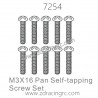 ZD RACING 1/10 Parts 7254 M3X16 Pan Self-tapping Screw Set
