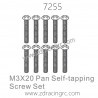 ZD RACING 1/10 Parts 7255 M3X20 Pan Self-tapping Screw Set