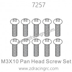 ZD RACING 1/10 Parts 7257 M3X10 Pan Head Screw Set