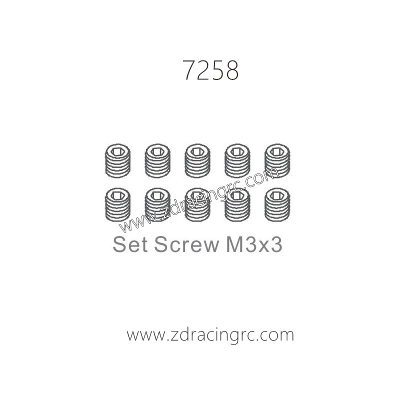 ZD RACING 1/10 Parts 7258 Screw set M3X3