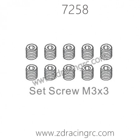 ZD RACING 1/10 Parts 7258 Screw set M3X3