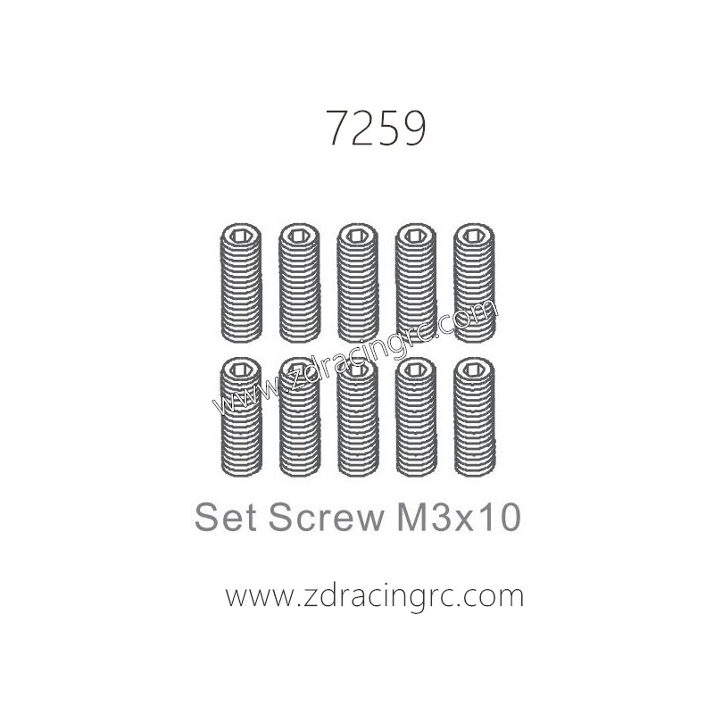 ZD RACING 1/10 Parts 7259 Screws M3X10