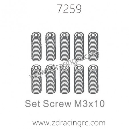 ZD RACING 1/10 Parts 7259 Screws M3X10