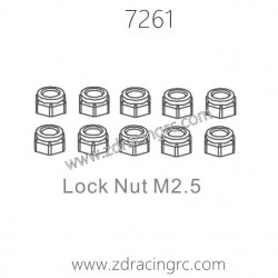 ZD RACING 1/10 Parts 7261 Lock Nut M2.5