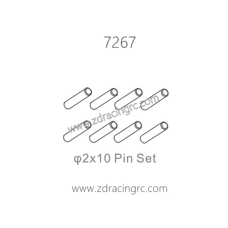 ZD RACING 1/10 RC Car Parts 7267 2X10 Pin set