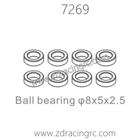 ZD RACING 1/10 RC Car Parts 7269 Ball Bearing 8X5X2.5