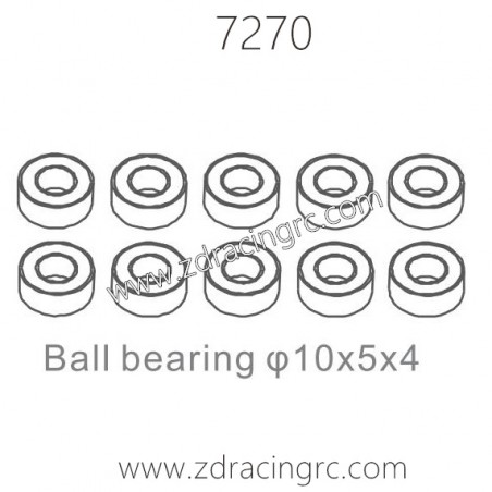 ZD RACING 1/10 RC Car Parts 7270 Ball Bearing 10X5X4
