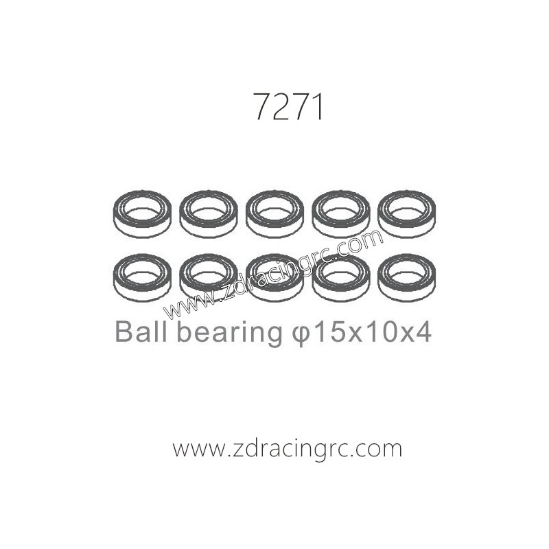 ZD RACING 1/10 RC Car Parts 7271 Ball Bearing 15X10X4