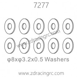 ZD RACING 1/10 RC Car Parts 7277 8X3.2X0.5 Washers