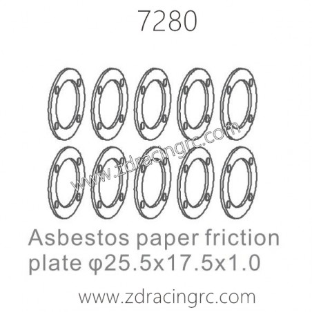 ZD RACING 1/10 Parts 7280 Asbestos Paper Friction Plate