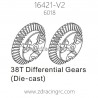 ZD RACING 16421-V2 1/16 Parts 6018 38T Differential Gears Die-cast