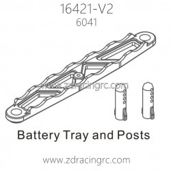 ZD RACING 16421-V2 RC Car Parts 6041 Battery Tray and Posts