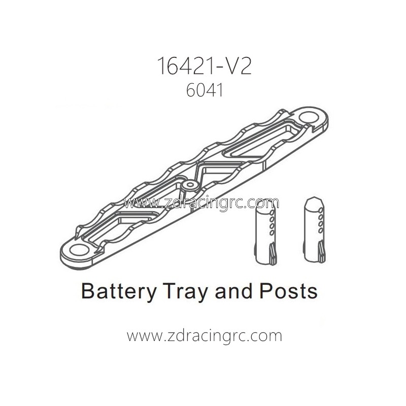 ZD RACING 16421-V2 RC Car Parts 6041 Battery Tray and Posts