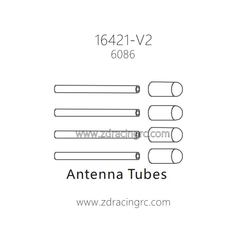 ZD RACING 16421-V2 RC Car Parts 6086 Antenna Tubes