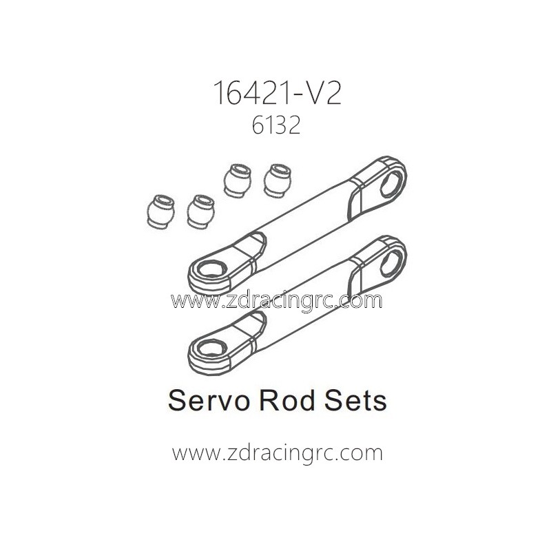 ZD RACING 16421-V2 RC Car Parts 6132 Servo Rod Sets