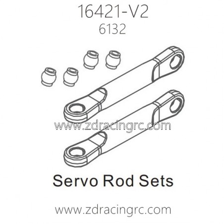 ZD RACING 16421-V2 RC Car Parts 6132 Servo Rod Sets