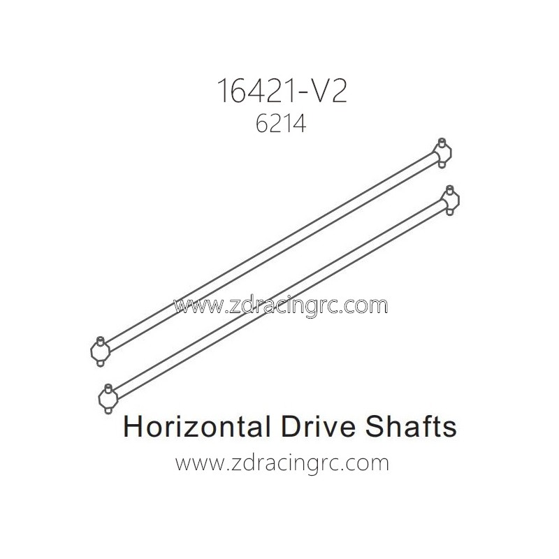 ZD RACING 16421-V2 RC Car Parts 6214 Horizontal Drive Shafts