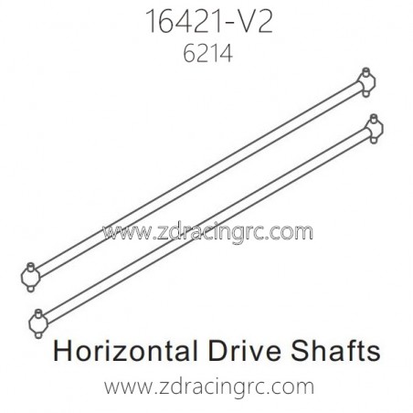 ZD RACING 16421-V2 RC Car Parts 6214 Horizontal Drive Shafts